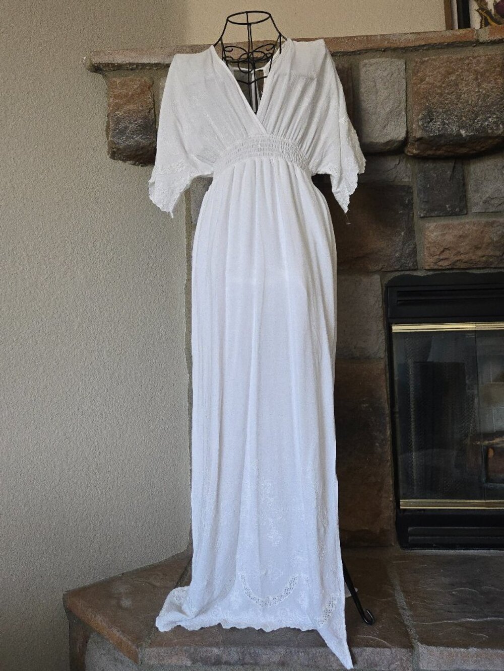 Boho Olympia Embroidered Maxi Dress (S)